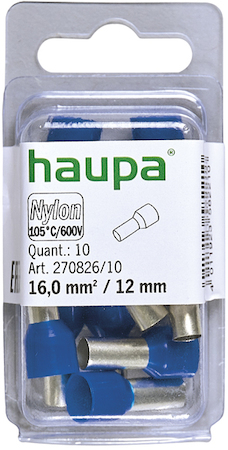 Haupa 270826/10 Insulated end sleeves blue   16  /12