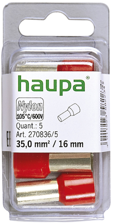 Haupa 270836/5 Insulated end sleeves red    35  /16