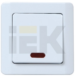 IEK EVR11-K01-10-BM ВС10-1-1-РБ Выключатель 1кл с инд (мех-м) РУМБА (белый )