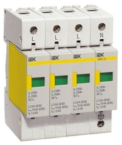 IEK MOP10-4-D Огр-ль имп. перенапр. ОПС1-D 4Р In=5kA  Un=230B Im=10kA ИЭК