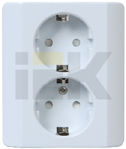 IEK ERG21-K31-16-AC РС12-3-ГФ Розетка двухместная с з/к (в сборе) ЛЕГАТА (фист.метал)