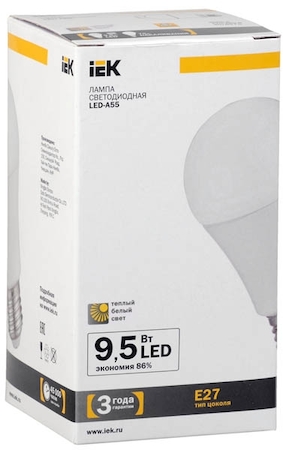 LL-A55-9-230-30-E27 Лампа светодиодная A55 шар 9,5 Вт 780 Лм 230 В 3000 К E27 IEK
