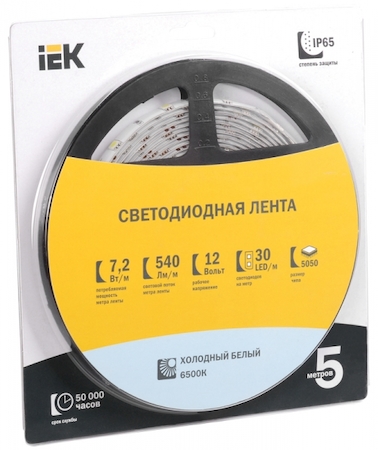 LSR2-2-030-65-1-05 Лента LED 5м  блистер  LSR-5050W30-7,2-IP65-12V IEK