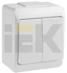 IEK EVM20-K01-10-44-EC ВС20-2-0-ГБ выкл 2кл о/у IP44 (цвет клавиши:белый) ГЕРМЕС