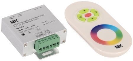 LSC2-RGB-144-RF-20-12-W Контроллер с ПДУ радио (белый) RGB 3 канала 12В, 4А, 144Вт IEK-eco
