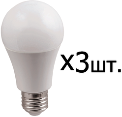 LLE-A60-11-230-40-E27-3pack Лампа "груша" в УПАК (3шт.) Е27 светодиод. (LED) 11Вт 230В холод.-бел. IEK ECO