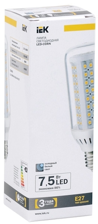 LL-CORN-8-230-40-E27 Лампа светодиодная CORN  7,5 Вт 680 Лм 230 В 4000 К E27 IEK