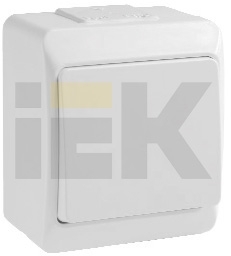 IEK EVM10-K01-10-44-EC ВС20-1-0-ГБ выкл 1кл о/у  IP44 (цвет клавиши: белый) ГЕРМЕС