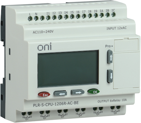 IEK PLR-S-CPU-1206R-AC-BE Логическое реле PLR-S. CPU1206(R) 220В AC с экраном ONI