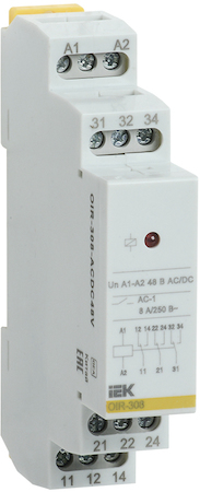 OIR-308-ACDC48V Промежут. реле.OIR 3 конт (8А). 48В AC/DC IEK