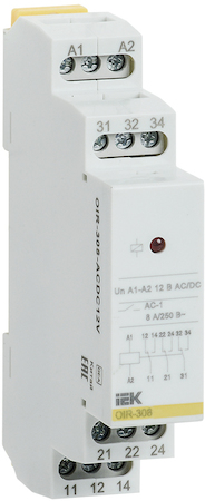 OIR-308-ACDC12V Промежут. реле.OIR 3 конт (8А). 12 В AC/DC IEK