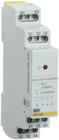 OIR-308-ACDC110V Промежут. реле.OIR 3 конт (8А). 110В AC/DC IEK