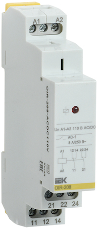 OIR-208-ACDC110V Промежут. реле.OIR 2 конт (8А). 110 В AC/DC IEK