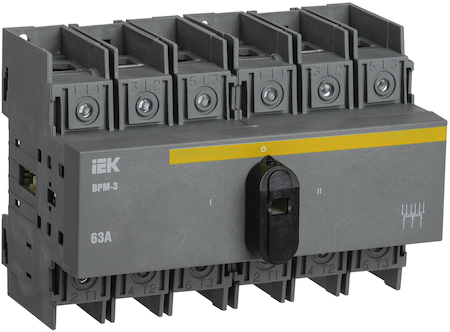 MVR30-3-063 Выключатель-разъединитель модульный ВРМ-3 3P 63А IEK