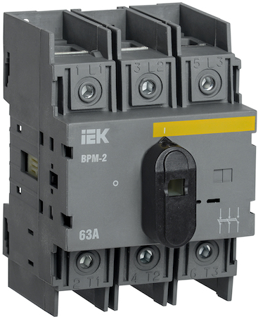MVR20-3-063 Выключатель-разъединитель модульный ВРМ-2 3P 63А IEK