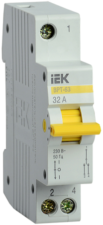 MPR10-1-032 Выключатель-разъединитель трехпозиционный ВРТ-63 1P 32А IEK