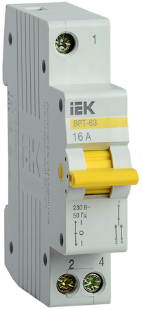 MPR10-1-016 Выключатель-разъединитель трехпозиционный ВРТ-63 1P 16А IEK