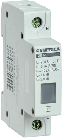 IEK MOP20-1-C-G Ограничитель имп. перенапр. ОПС1-C 1Р 10/40кА 230В GENERICA