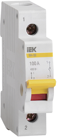 IEK MNV10-1-100 Выключатель нагрузки (мини-рубильник) ВН-32 1Р100А ИЭК