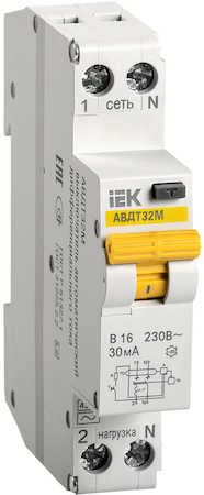 IEK MAD32-5-016-B-30 АВДТ32М В16 30мА - Автоматический Выключатель Диф. Тока ИЭК