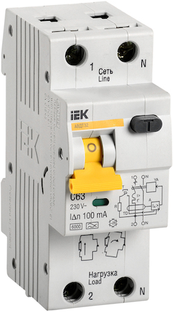 IEK MAD22-5-063-C-100 АВДТ 32 C63 100мА  - Автоматический Выключатель Дифф. тока