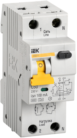 IEK MAD22-5-050-C-100 АВДТ 32 C50 100мА  - Автоматический Выключатель Дифф. тока