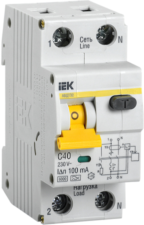 IEK MAD22-5-040-C-100 АВДТ 32 C40 100мА  - Автоматический Выключатель Дифф. тока