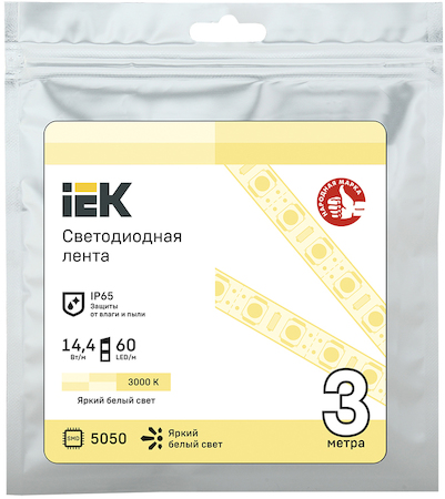 LSR2-1-060-65-3-03 Лента LED 3м LSR-5050WW60-14,4-IP65-12В IEK