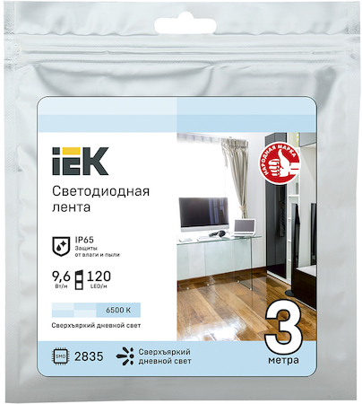 LSR1-2-120-65-3-03 Лента LED 3м LSR-2835W120-9,6-IP65-12В IEK