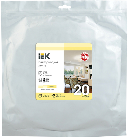 LSR1-1-060-65-3-20 Лента LED 20м LSR-2835WW60-4,8-IP65-12В IEK