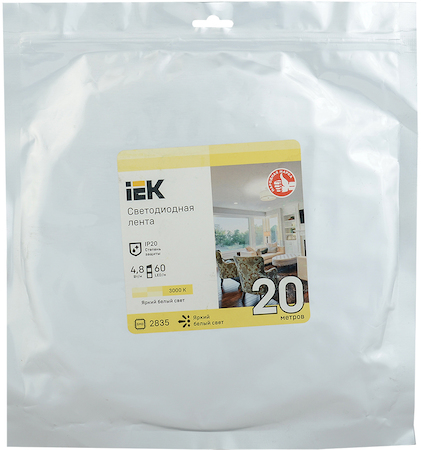 LSR1-1-060-20-3-20 Лента LED 20м LSR-2835WW60-4,8-IP20-12В IEK