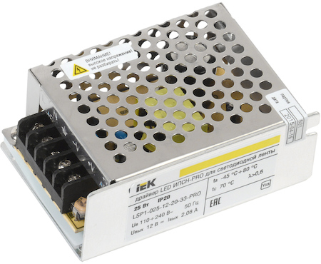 LSP1-025-12-20-33-PRO Драйвер LED ИПСН-PRO 25Вт 12 В блок - клеммы  IP20 IEK