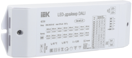 LPS14-01-042-1000 LED-драйвер DALI 42Вт 250-1000мА 8-52В IEK