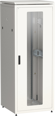 Фото ITK Шкаф сетевой напольный 19" LINEA N 42U 800х800мм стеклянная передняя дверь, задняя металлическая серый