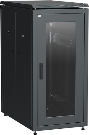 IEK LN05-24U61-G ITK Шкаф сетевой 19" LINEA N 24U 600х1000 мм стеклянная передняя дверь черный