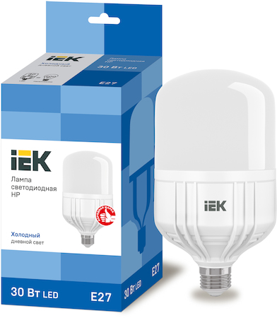LLE-HP-30-230-65-E27 Лампа светодиодная HP 30Вт 230В 6500К E27 IEK