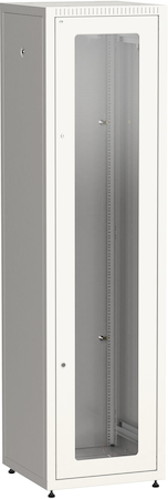 Фото ITK Шкаф сетевой напольный LINEA E 33U 600х600мм стеклянная передняя дверь задняя металлическая серый
