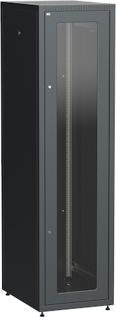 Фото ITK Шкаф сетевой напольный LINEA E 33U 600х800мм стеклянная передняя дверь задняя металлическая черный