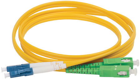 IEK FPC09-SCA-LCA-C2L-25M ITK Оптический коммутационный переходной шнур (патч-корд), для одномодового кабеля (SM), 9/125 (OS2), SC/APC-LC/APC, двойного исполнения (Duplex), LSZH, 25м