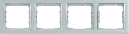 EMB42-K23-Q1 РУ-4-БС Рамка 4 мест. квадратная BOLERO Q1 серебряный IEK