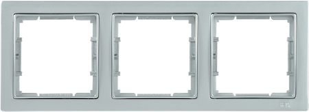 EMB32-K23-Q1 РУ-3-БС Рамка 3 мест. квадратная BOLERO Q1 серебряный IEK