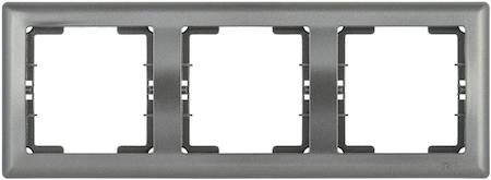 EMB30-K95 РГ-3-БА Рамка 3 мест. гориз. BOLERO антрацит IEK