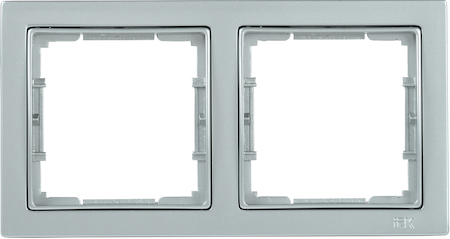 EMB22-K23-Q1 РУ-2-БС Рамка 2 мест. квадратная BOLERO Q1 серебряный IEK