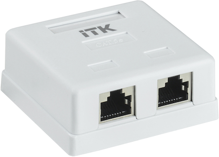 IEK CS2-1C5EF-22 ITK Настенная инф. розетка RJ45 кат. 5E FTP 2-порт