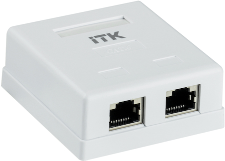 IEK CS2-1C06F-22 ITK Настенная инф. розетка RJ45 кат. 6 FTP 2-порт