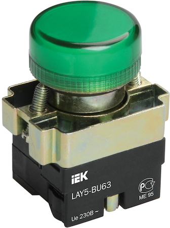 IEK BLS50-BU-K06 Индикатор LAY5-BU63 зеленого цвета d22мм ИЭК