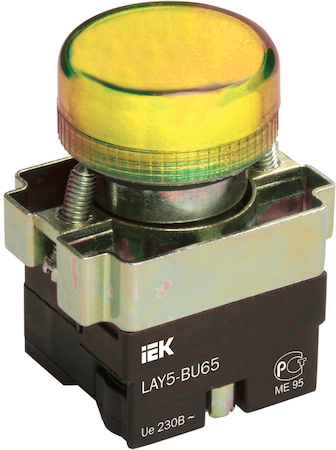 IEK BLS50-BU-K05 Индикатор LAY5-BU65 желтого цвета d22мм ИЭК