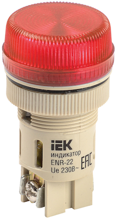 IEK BLS40-ENR-K04 Лампа ENR-22 сигнальная d22мм красный неон/240В цилиндр ИЭК