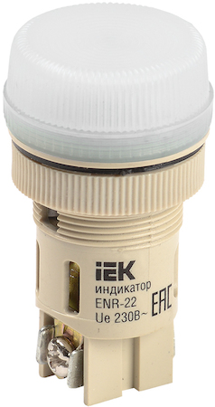 IEK BLS40-ENR-K01 Лампа ENR-22 сигнальная d22мм белый неон/240В цилиндр ИЭК