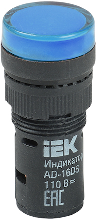 IEK BLS10-ADDS-110-K07-16 Лампа AD16DS(LED)матрица d16мм синий 110В AC/DC  ИЭК